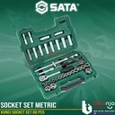 Sata Kunci Socket Set 60 PCS 1/2 Inch 09007 DR 6 PT Socket Set Metric