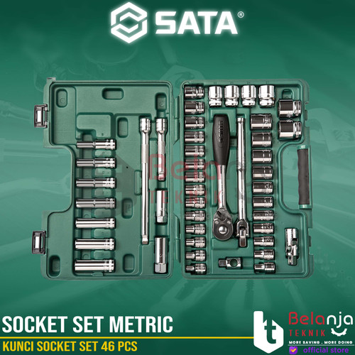 Sata Kunci Socket Set 46 PCS 1/2 Inch 09006 Socket Set Metric 1/2 In