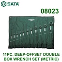 Sata Kunci Ring Set 11 PCS 08023 Deep Offset Double Box Wrench 70°