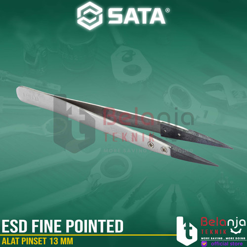 Sata Alat Pinset 13 MM 03161 Esd Fine Pointed Tips Tweezers Tool