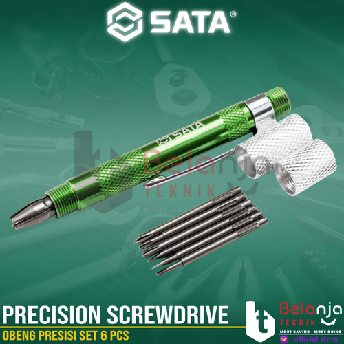 Sata Precision Screwdrive Set 6 PCS SL- & PH+ 03141 Obeng Presisi Set