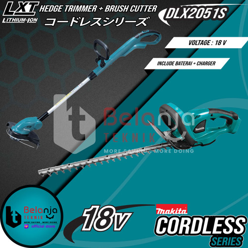 Makita Combo Kit DLX2051S Hedge Trimmer + Brush Cutter Potong Rumput