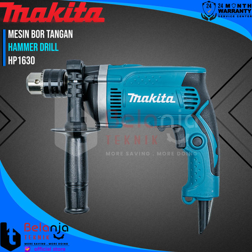 Makita Bor Tangan HP 1630 16 MM HP1630 710 Watt + Bosch X-line 33 Pcs