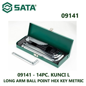 Sata Kunci L Pendek Jumbo Set 14 PCS 09141 Ball Point Hex Key 1-17 MM
