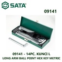 Sata Kunci L Pendek Jumbo Set 14 PCS 09141 Ball Point Hex Key 1-17 MM