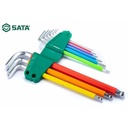 Sata Kunci L Panjang Warna 09101CH 9 PCS Extra Long Arm Ball Point Hex