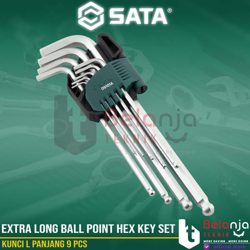 Sata KUNCI L Panjang 09101A 9 PCS Extra Long Ball Point Hex Key Set