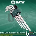 Sata KUNCI L Panjang 09101A 9 PCS Extra Long Ball Point Hex Key Set