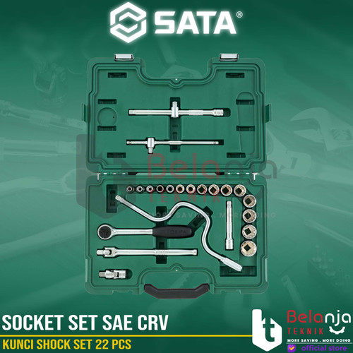 Sata Kunci Shock Set 22 PCS 09088 1/2 Inch DR Socket Set SAE CRV