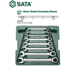 Sata Kunci Ring Pas Double Ratcheting Wrench 8 Pcs Set 09079 8-19MM