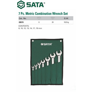 Sata Kunci Ring Pas Set 7 PCS 09070 Combination Wrench Metric 8-19MM