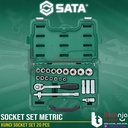 Sata Kunci Socket Set 20 PCS 1/2 Inch 09005 DR 6 PT Socket Set Metric