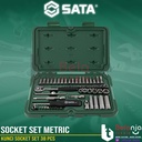 Sata Kunci Socket Set 38 PCS 1/4 Inch 09002 DR 6 PT Socket Set Metric