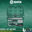 Sata Kunci Socket Set 25 PCS 1/4 Inch 09001 DR 6 PT Socket Set Metric