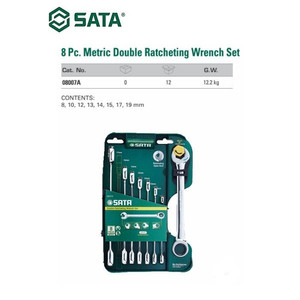 Sata Tools Kunci Ring Pas Ratchet Set 8 Pcs Wrench Combination 08007A