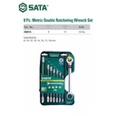 Sata Tools Kunci Ring Pas Ratchet Set 8 Pcs Wrench Combination 08007A