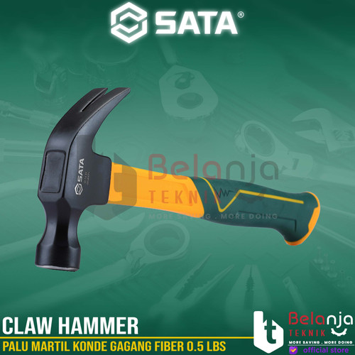 Sata Palu Tukang Martil Konde Gagang Fiber 0.5 LBS 05605 Claw Hammer