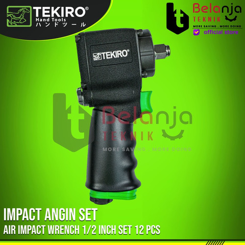 TEKIRO Air Impact Wrench 1/2 Inch Set 12 Pcs Impact Angin Set Tekiro