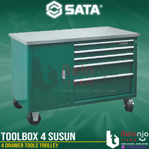 Sata Toolbox Laci Perkakas Susun 4 Drawer Tools Trolley Trolly 95208