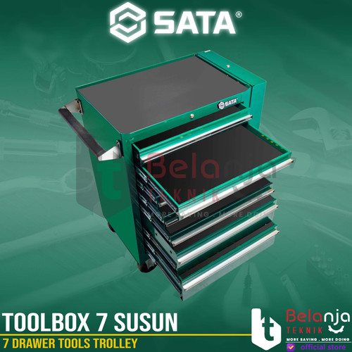 Sata Toolbox Laci Perkakas Susun 7 Drawer Tools Trolley Trolly 95107