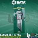 Sata Kunci L Set 12 pcs Long Ball Point Hex Key Set (SAE) 09102