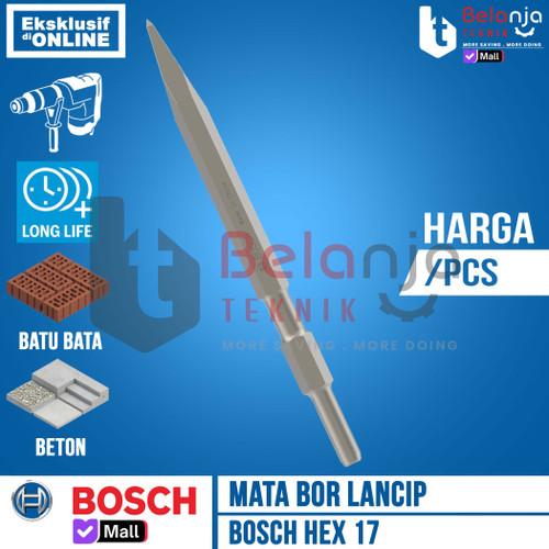 Bosch Pointed Chisel HEX 17 x 280 mm Mata Bor Bobok Beton Lancip 17MM