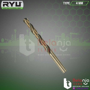 Ryu HSS Cobalt Drill Bit 4 MM Mata Bor HSS Stainless Besi Aluminium