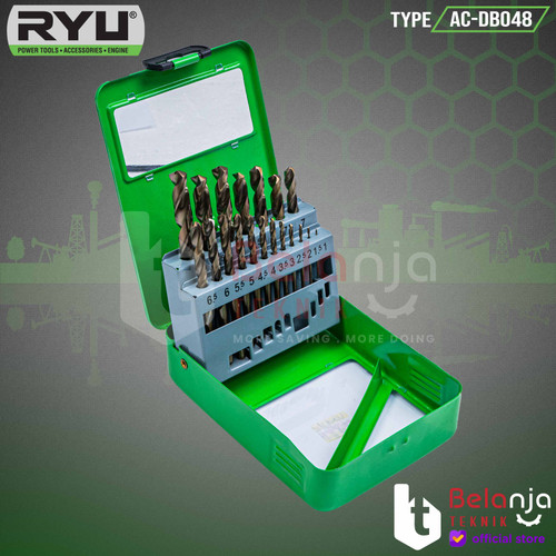 Ryu Drill bits HSS Cobalt SET 19 Pcs Mata Bor HSS Stainless 1-10 MM