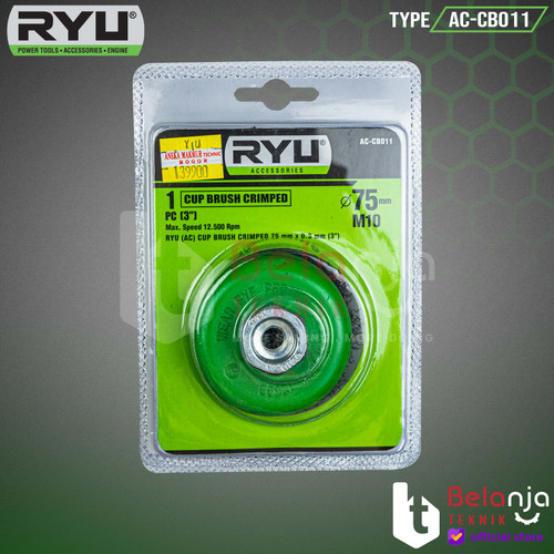 Ryu Cup Brush Crimped 3" Sikat Kawat Mangkok Lurus 3 Inch 75 X 0.3 MM