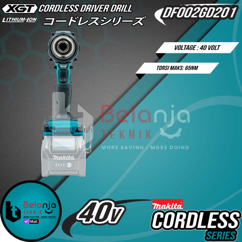 Makita Cordless Driver Drill DF002GD201 Mesin Bor Baterai 40V 2.5 A