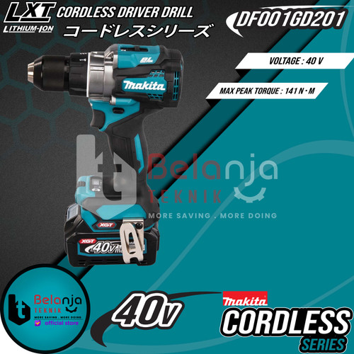 Makita Cordless Driver Drill DF001GD201 Mesin Bor Obeng Baterai 40V