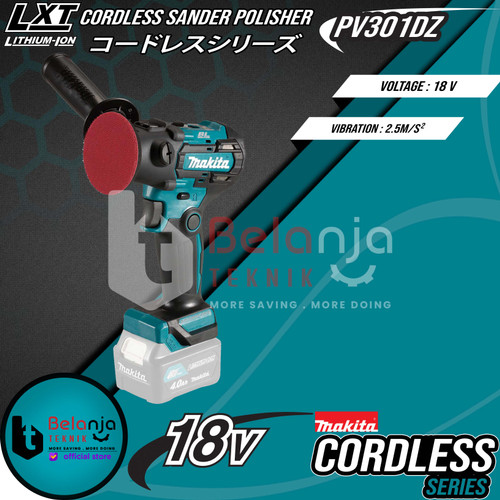 Makita Cordless Sander Polisher PV301DZ Mesin Poles Mobil Baterai 12V