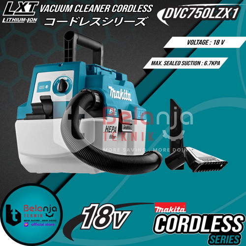 Makita Portable Vacuum Cleaner Cordless DVC750 LZX1 Penghisap Debu 18V