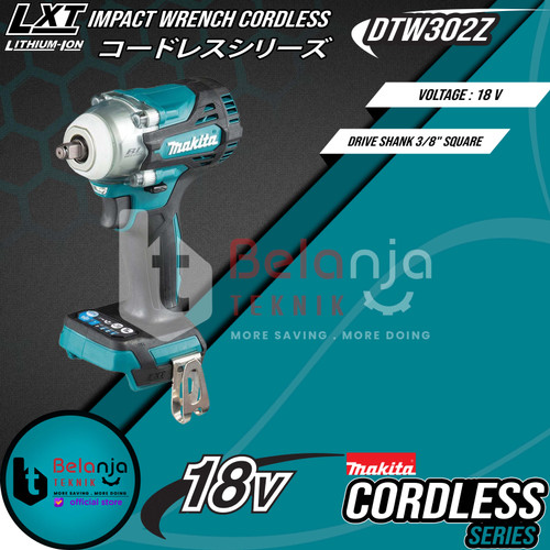 Makita Impact Wrench Cordless DTW302Z Mesin Pembuka Baut Baterai 18V