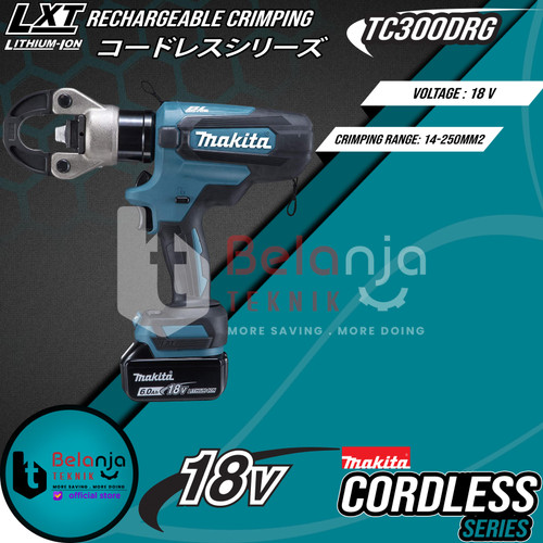 Makita Cordless Rechargeable Crimping TC300DRG Potong Kupas Kabel 18V