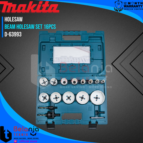 Makita Beam Holesaw Set 16Pcs Mata Bor Pelubang Kayu Pipa Pvc Hole Saw