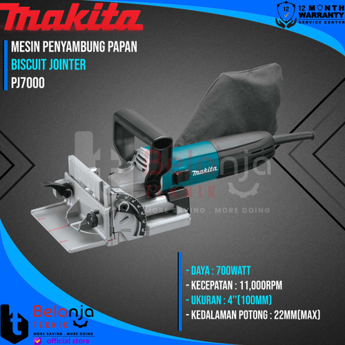 Makita Biscuit Jointer PJ 7000 Mesin Penyambung Papan PJ7000 4 Inch