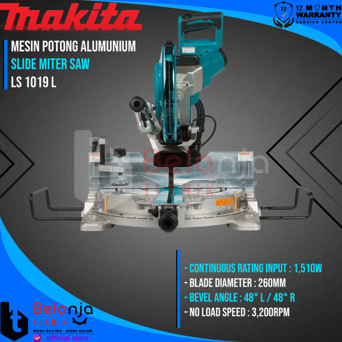 Makita Slide Miter Saw LS 1019 L Mesin Potong Alumunium LS1019 Mitre