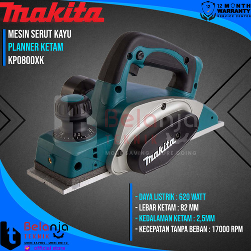 Makita Mesin Serut Kayu KP 0800 XK Planner Ketam KP0800XK 620 WATT