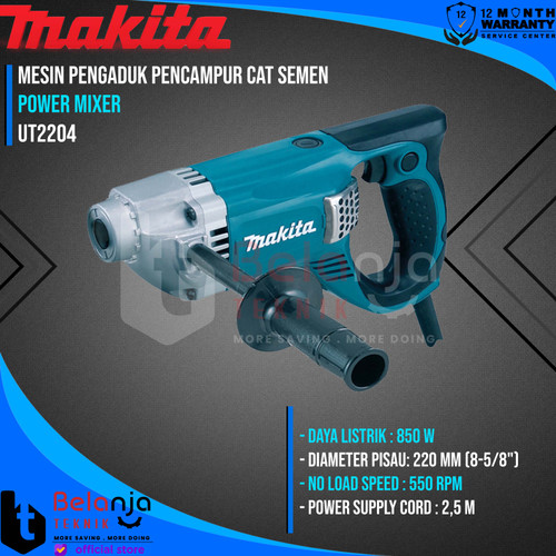 Makita Power Mixer UT 2204 Mesin Pengaduk Pencampur Cat Semen UT2204