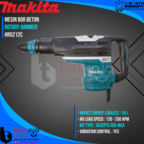 Makita Rotary Hammer SDS Max HR 5212 C Mesin Bor Beton 52 MM HR5212C