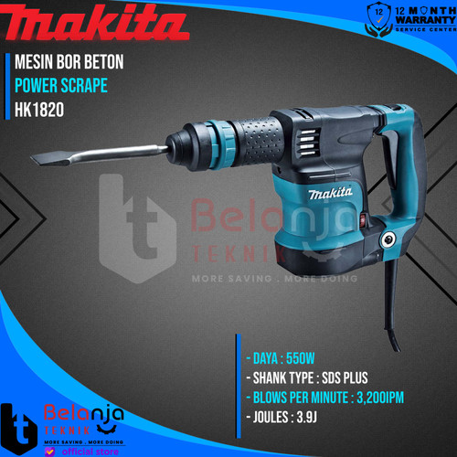Makita Power Scrape HK1820 Mesin Bobok Beton HK1820 SDS Plus 550 Watt