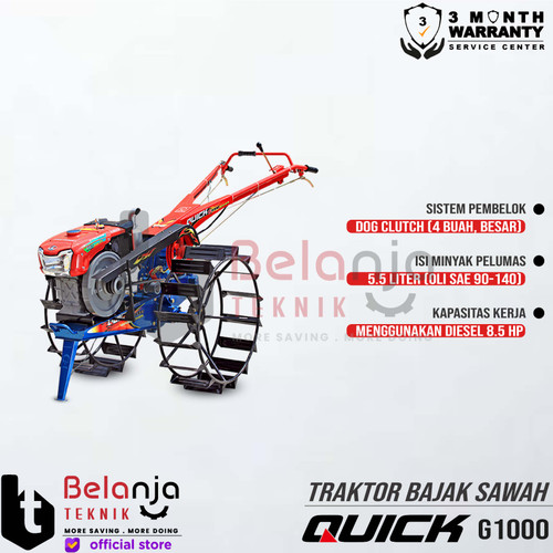 QUICK Traktor Bajak Sawah G1000 Kubota RD 85 Radiator Multiguna G 1000