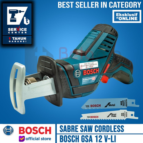 Bosch Sabre Saw Cordless GSA 12V-LI Mesin Gergaji Baterai SOLO 12 V