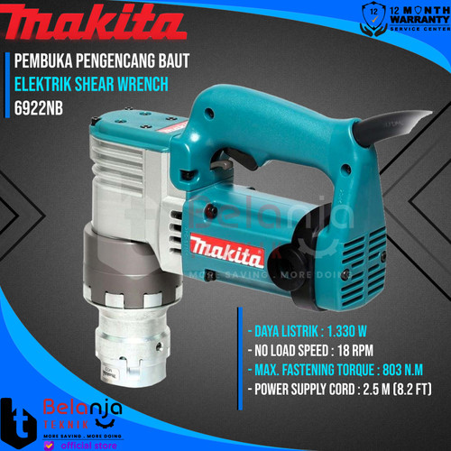Makita Elektrik Shear Wrench 6922 NB Pembuka Pengencang Baut 6922NB