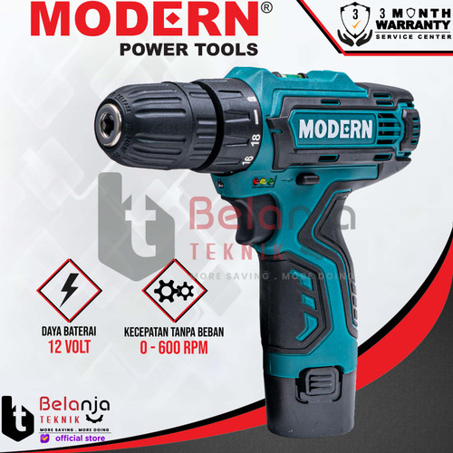 MODERN M-12V Bor Cordless Drill Baterai Batre Tanpa Kabel M12V 12V