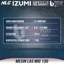 IZUMI Mesin Las Co2 MIG 130 MMA TIG Tanpa Gas 130 A Besi / Stainless