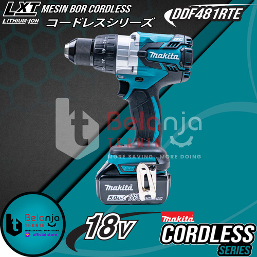 Makita Mesin Bor Cordless DDF 481 RTE 18 Volt Driver Drill DDF481RTE