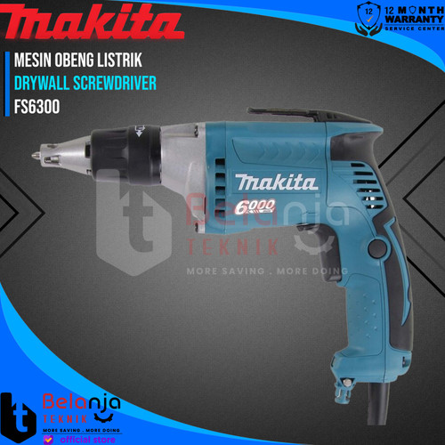 Makita Drywall Screwdriver FS 6300 Mesin Obeng Listrik FS6300 570 Watt