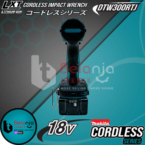 Makita Impact Wrench Cordless DTW300RTJ Pembuka Baut 18V 1/2" DTW 300